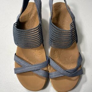 Cali Skechers Luxe Foam Women's Blue Sandals Size 8 SB-95